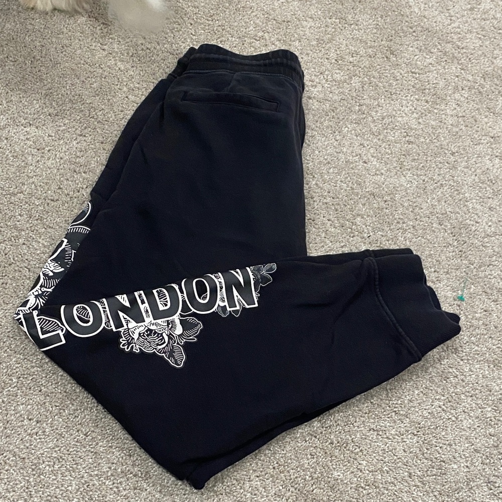 Kids Black Joggers with London Print